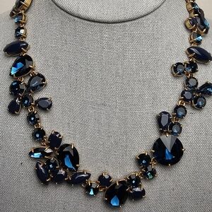 [J. CREW] Blue Crystal Foliage Collar Statement Necklace
